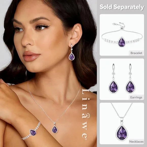 Crystal Chain Necklace for Women Trendy, Imitation Diamond Pendant, Statement Cu - Picture 3 of 5